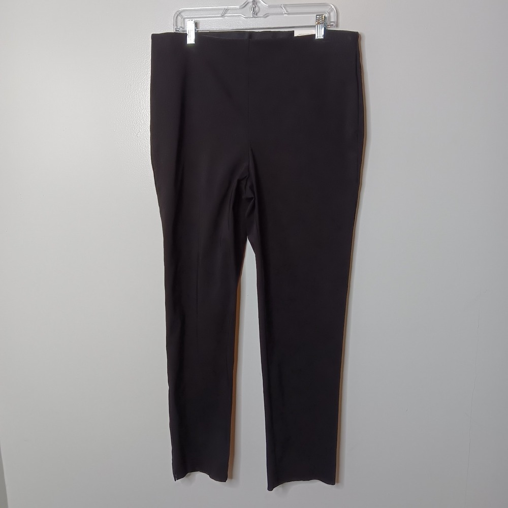 Chico's Juliet Side Vent Ankle Pants Women 14R Black So Slimming 360 Pull On NWT